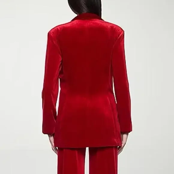 Premier Amour Velvet Womens Large Stretch Fabric Regular Fit Blazer Business - Picture 2 of 10